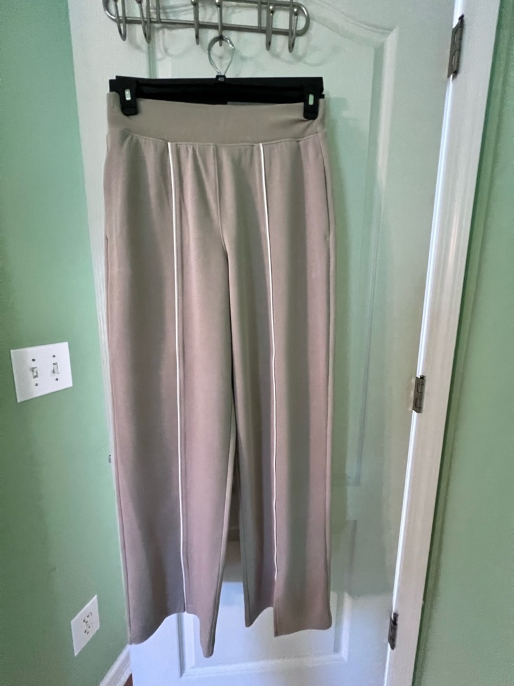 SPANX Wide-Leg Ponte Pants in Taupe Beige